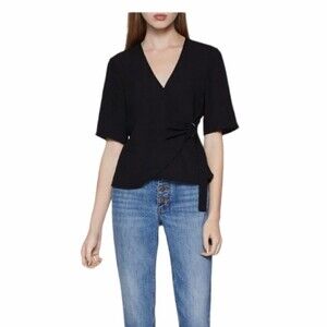 Bcbgeneration Elbow Sleeve Wrap Top Size SMALL